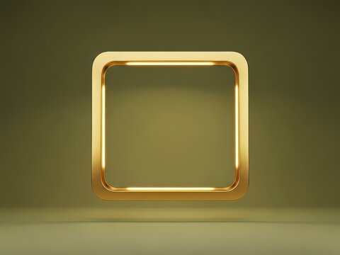 Shiny gold square frame with rounded corners