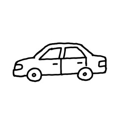 Fototapeta premium Simple Cartoon Car Line Art for Kids Coloring Book