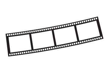 Fototapeta premium Filmstrip Symbol with Sequential Cinema Frames and Sprocket Holes.