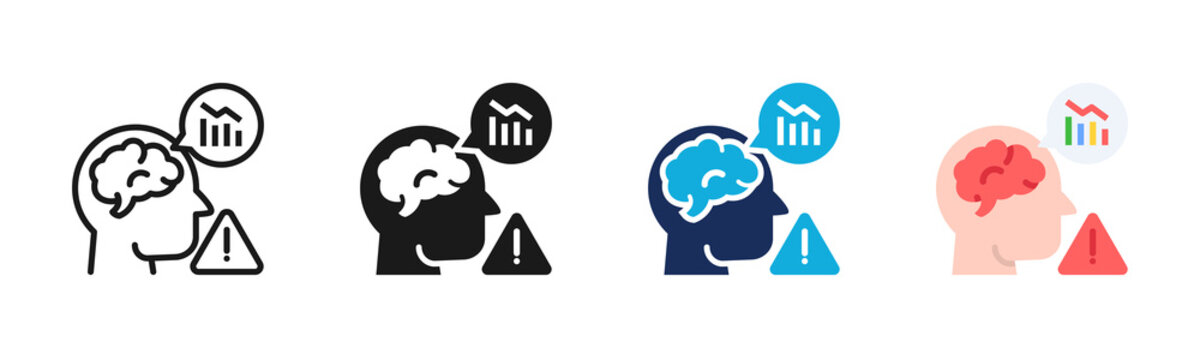 Risk Perception icon set multiple style collection