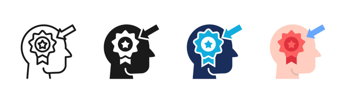Brand Perception icon set multiple style collection