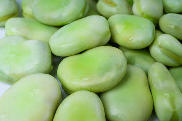 Obraz premium Broad beans or fava beans closeup