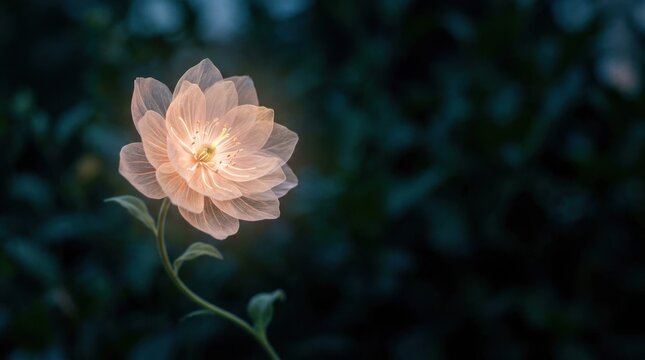 Enchanting Luminous Flower Glowing in the Dark.