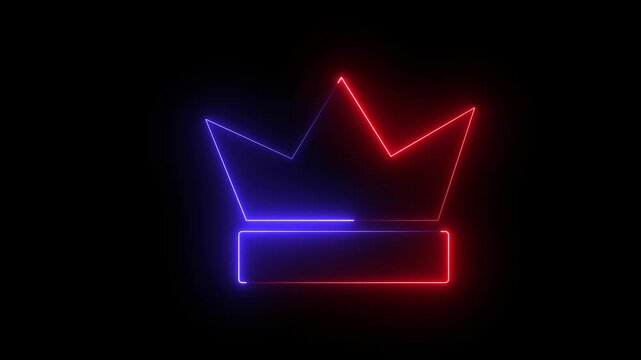 Glowing neon king Diamond isolated icon animation ,HD Video motion graphic animation ,diamond 4k video.