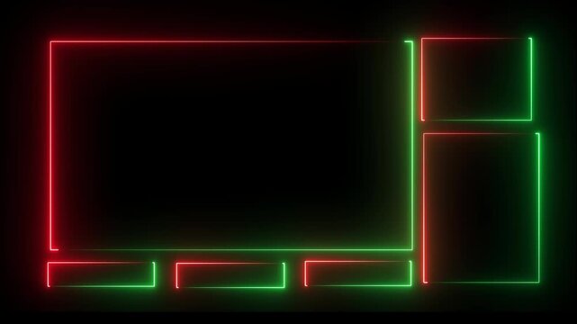 Live streaming Frame - animated red neon overlay frame with text for live streaming and overlay animation for live streaming video Titles 4k
