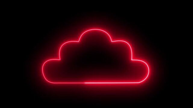 Glowing neon cloud internet, online backup, technology and digital network