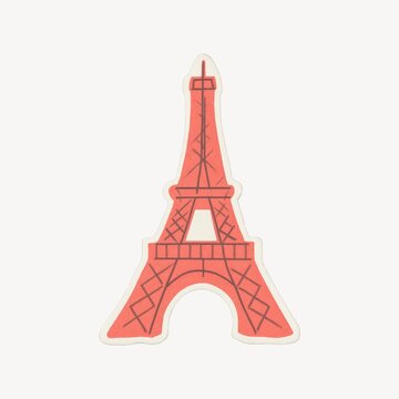 Illustrated Eiffel Tower sticker