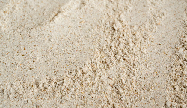 Wheat flour powder textured background, spelt grain dust pattern