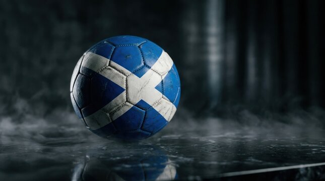 Scottish Flag Football on Dark Misty Surface.