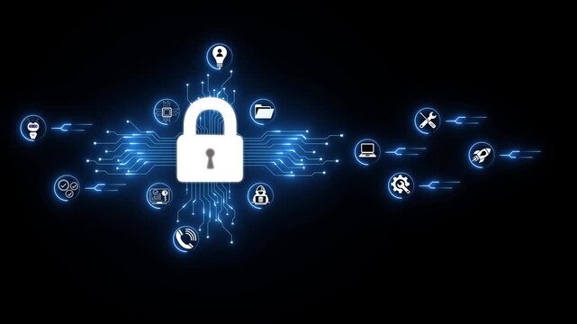 lock icon neon glowing security privacy password protection safety animated isolated on black background. neon passkey icon 4k animated. with icon illustration animated.
