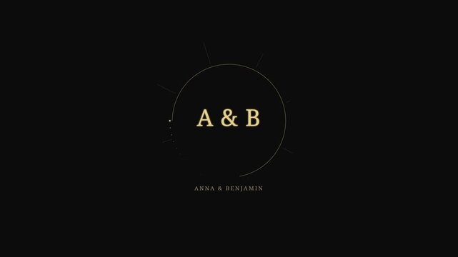 Sparkling Monogram Light Trail &ndash; Modern Wedding Motion Background

