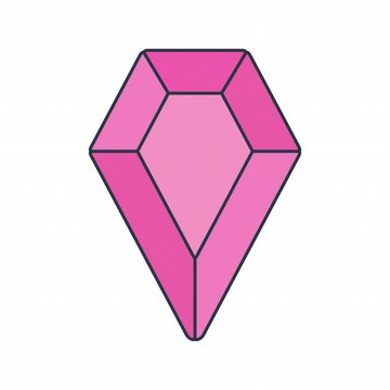 Pink Gem Flat design style animation with minimal, smooth transitions, and simple. No background. Alpha Channel