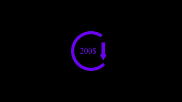 Dollar sing and arrow icon animation