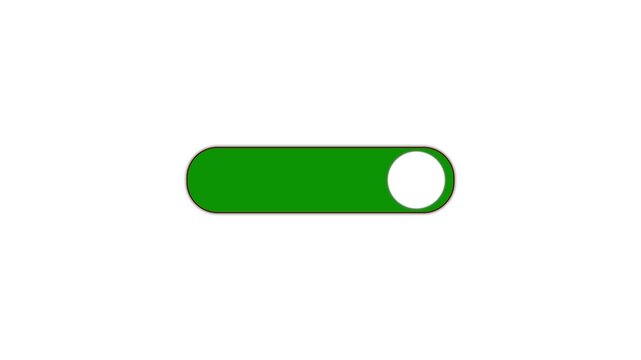 Switch off the button animation. mobile phone toggle slider ui turn bar isolated video animation, Minimal style toggle slide button switch animation on to off color switching for interface 4k