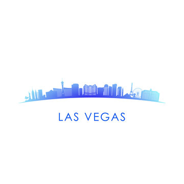 Las Vegas skyline silhouette. Vector design colorful illustration
