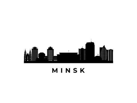 Vector Minsk skyline. Travel Minsk famous landmarks. Business and tourism concept for presentation, banner, web site.
