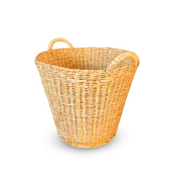 Wicker basket isolated on white background