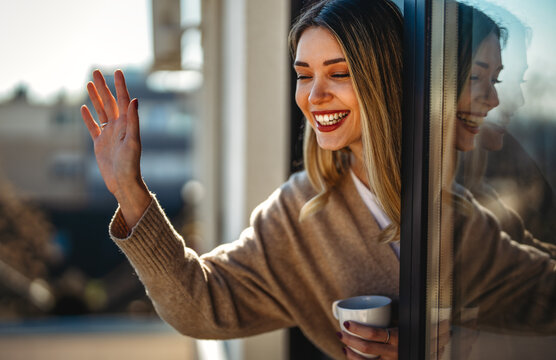 A calm woman enjoying her peaceful morning coffee, embracing slow life and stress-free living