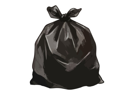 Glossy plastic shopping bag illustration with realistic transparent texture and crisp reflective details ／ シズル感のあるレジ袋のイラスト、透明感と光沢のあるリアルな質感を表現したレジ袋のイラスト