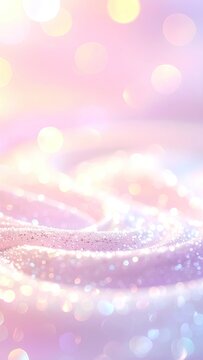 A soft focus background with bokeh lights and glittering fabric in pastel colors.