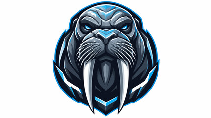 Fierce Walrus Mascot Head Illustration. © Charessa