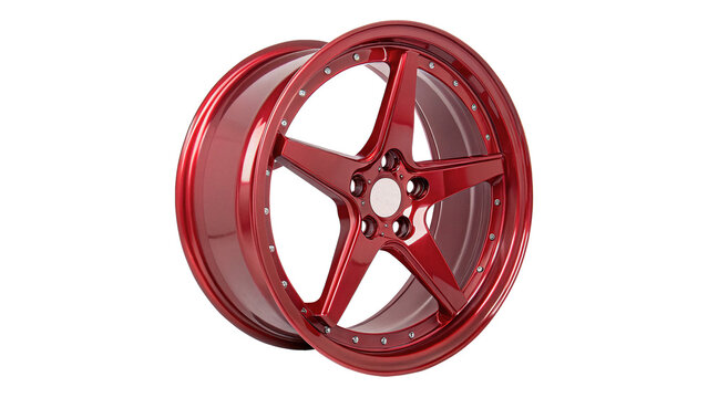 Luxury bronze multi spoke custom car rim isolated on transparent background for auto service