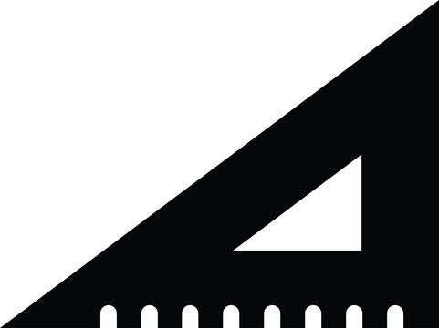 Detailed Minimalist Black Set Square Ruler Icon Symbol Transparent PNG