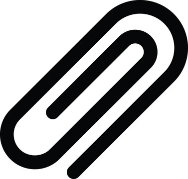 Detailed Minimalist Black Paper Clip Outline Icon Symbol Transparent PNG
