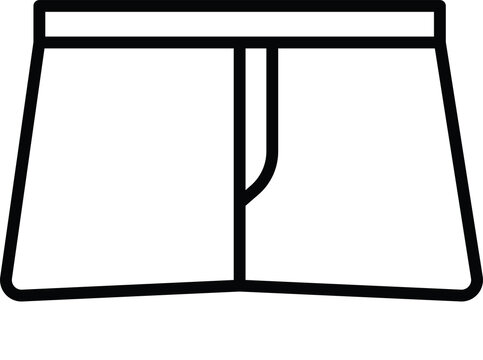 Detailed Minimalist Black Boxer Shorts Outline Icon Symbol Transparent PNG