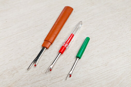 Three sewing tool thread pins to open wrong stitches