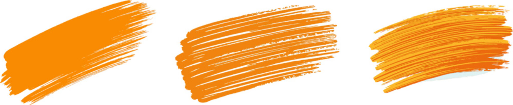 A single horizontal yellow ochre gouache stroke with chalky matte texture and dry drag marks, isolated on a solid pure white background