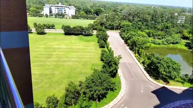 Beautiful Three Road Junction View | Green Field, Peaceful Pond & Nature Scenery