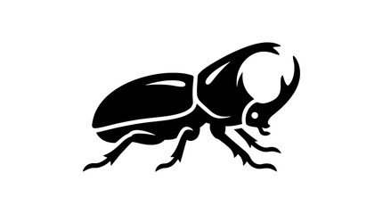 Black rhinoceros beetle silhouette icon vector illustration. © dimas