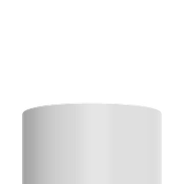 White Cylinder Podium Stand Base Mockup for Blank Empty 3D Display Isolated PNG Background