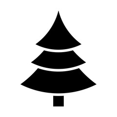 Obraz premium Christmas Tree Silhouette. Black illustration. Winter Fir, Pine Tree. Vector New Year, Xmas Decoration for banner, poster, invitation, etc.