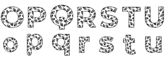 Design Eye patterns Cool designs o, p, q, r, s, t, u word design abc Alphabet letter text typography font © skopurbo