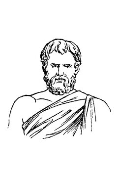 Zeno of Citium (c. 334&ndash;262 BC), ancient Greek philosopher, founder of Stoicism, bearded in a draped himation, old vintage illustration, 1897.