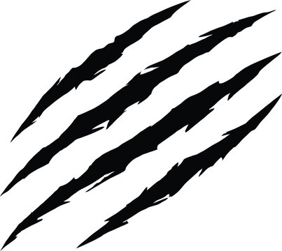 Black claw marks or animal scratch slash signs