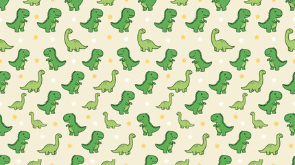 Cute cartoon dinosaur pattern for kids wallpaper design. © zxnakwkwown