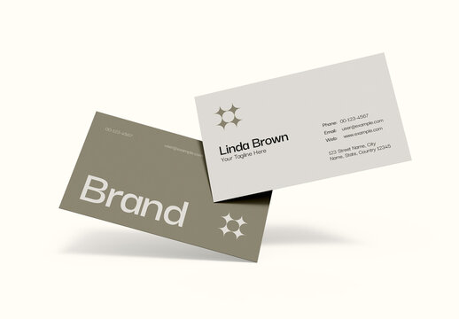 Beige and Gray Minimal Business Name Card Template