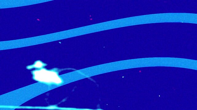 Minimalist Abstract Composition Featuring Bold Curved Dark Brown Bands on a Light Blue Textured Background with Grainy Detail