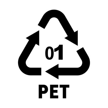 PET Plastic Recycling Symbol Icon Number 01