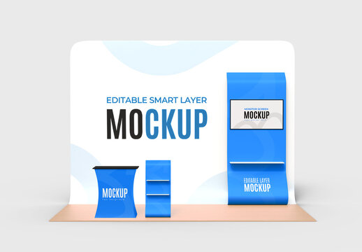 Editable Exhibition Booth Stall  Mockup