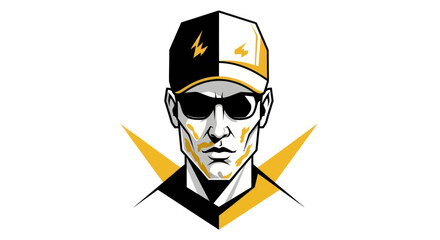 Obraz premium Stylized illustration of a person with sunglasses and a cap