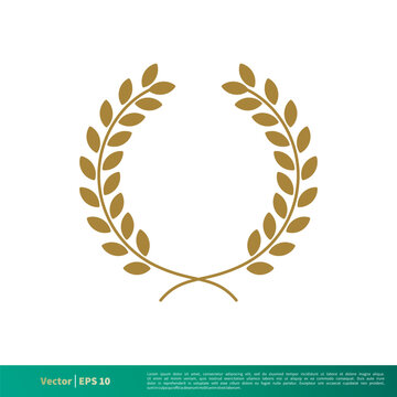 Gold Laurel Wreath Decorative Frame Vector Template Illustration Design EPS 10.