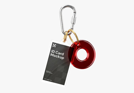 Keychain ID Card Holder Mockup