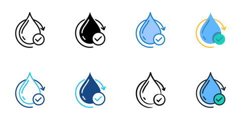 Hydration icons set multiple style collection. Editable stroke 