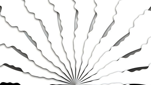 Abstract sunburst design with wavy white lines radiating from the center point on a dark background for modern graphic projects and creative digital art backgrounds