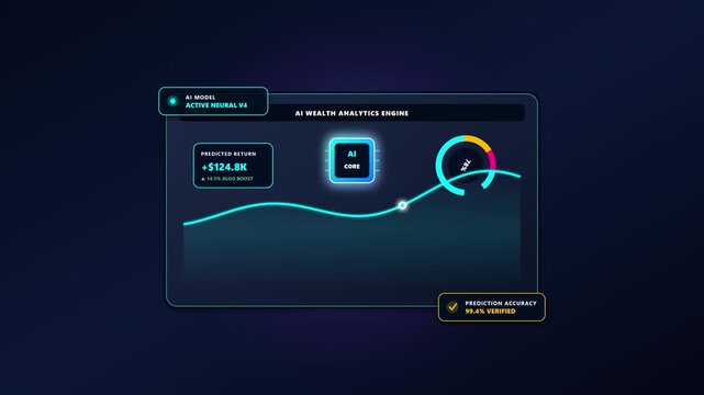 AI Powered Wealth Analytics Engine and Futuristic Smart Banking Dashboard Animation