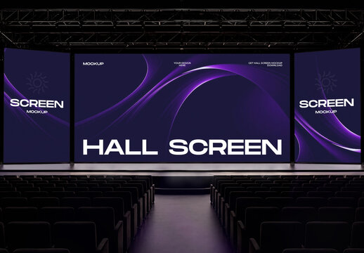 Cinema Auditorium Stage Hall Screen Mockup